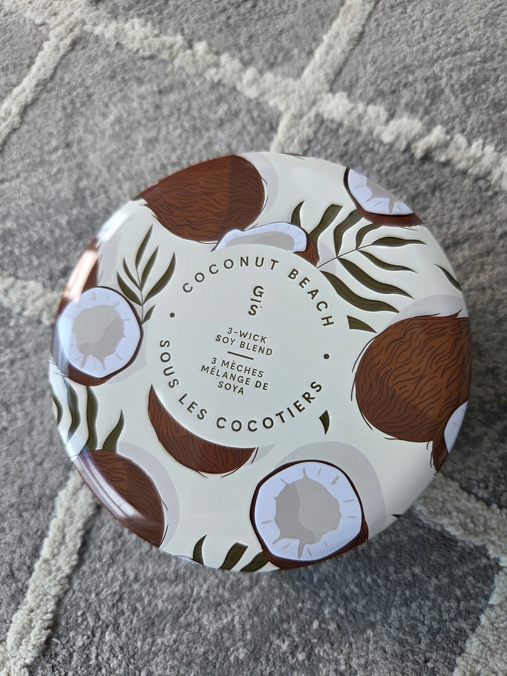 Coconut Beach Scented 3 Wick Candle Tin